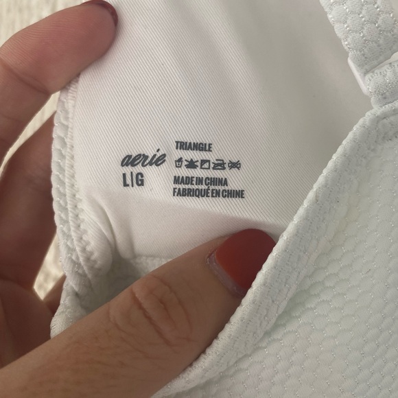 Aerie ribbed white triangle bra - Picture 3 of 9